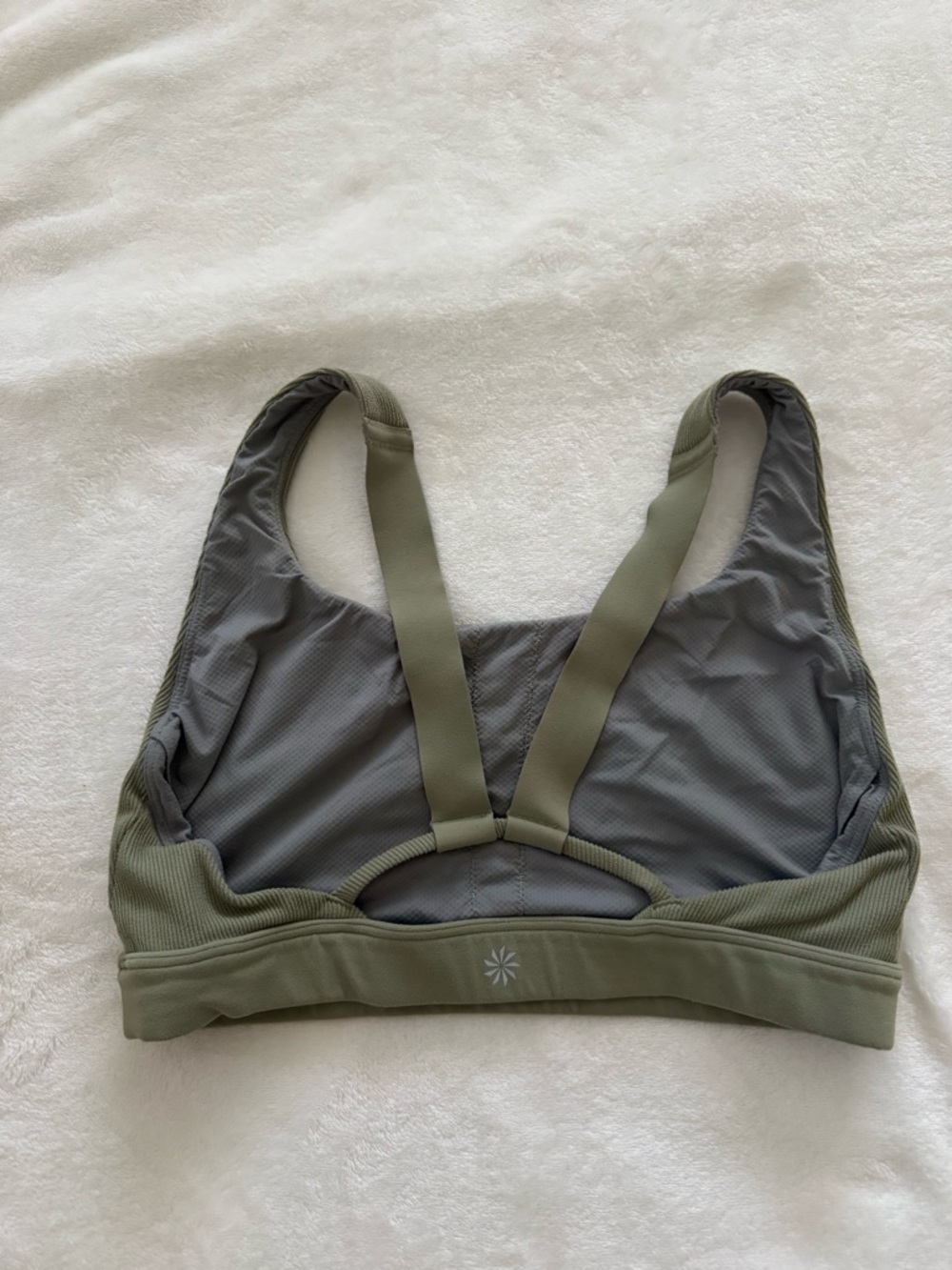 Athleta Olive Green V-Back Sports Bralette